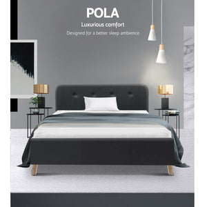 Ashley Rose King Single Size Bed Frame Base Mattress Fabric Wooden Charcoal - Ashley Rose