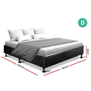 Ashley Rose Double Full Size Bed Base Frame Mattress Platform Leather Wooden - Ashley Rose