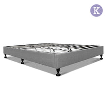 Load image into Gallery viewer, Ashley Rose King Size Fabric and Wood Bed Frame - Grey - Ashley Rose