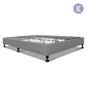 Ashley Rose King Size Fabric and Wood Bed Frame - Grey - Ashley Rose