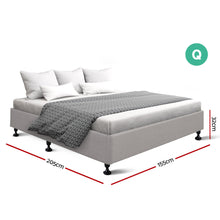 Load image into Gallery viewer, Ashley Rose Queen Size Bed Base Frame Mattress Platform Fabric Wooden Beige - Ashley Rose