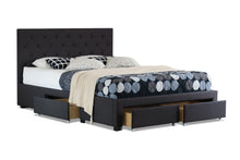 Load image into Gallery viewer, Alabama Fabric King Drawers Storage Bed Charcoal - Ashley Rose