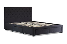 Load image into Gallery viewer, Alabama Fabric King Drawers Storage Bed Charcoal - Ashley Rose