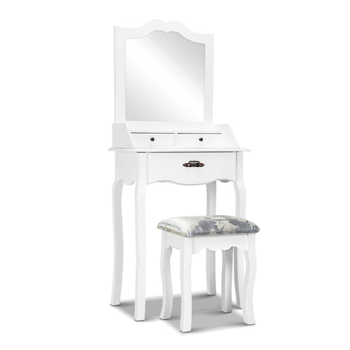 Ashley Rose Dressing Table Stool Mirror Jewellery Cabinet 3 Drawers Chair Organizer - Ashley Rose