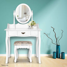 Load image into Gallery viewer, Ashley Rose Single Drawer Dressing Table with Mirror - White - Ashley Rose