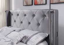 Load image into Gallery viewer, Empress USB Fabric Double Gas Lift Ottoman Storage Bed Light Grey - Ashley Rose