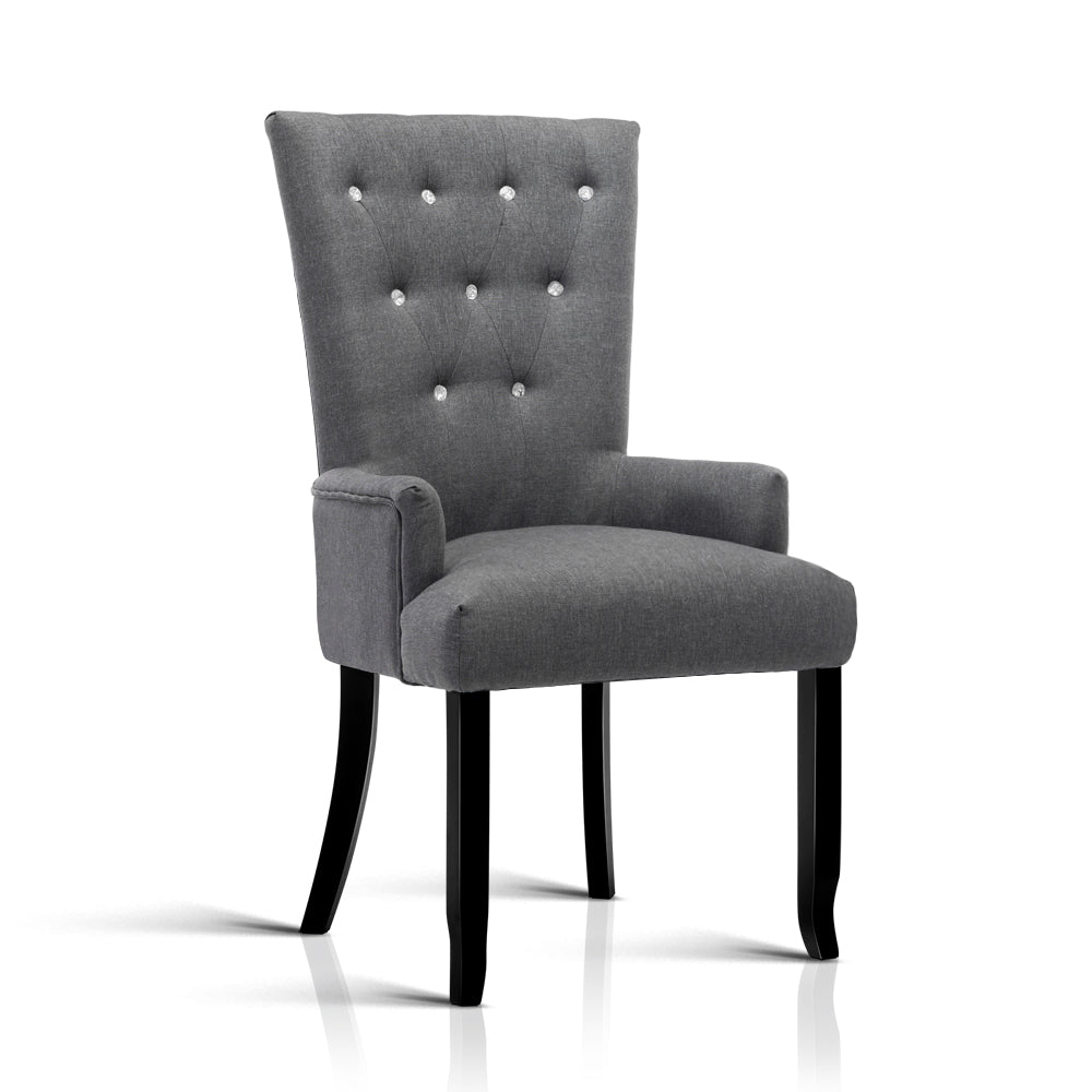 Ashley Rose Cayes French Provincial Dining Chair - Grey - Ashley Rose