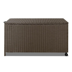Ashley Rose 320L Outdoor Wicker Storage Box - Brown - Ashley Rose