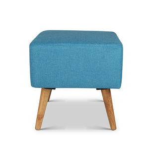Ashley Rose Fabric Square Foot Stool - Blue - Ashley Rose