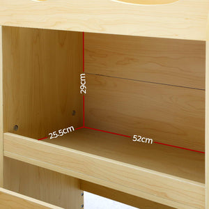 Ashley Rose Kids Bookshelf Toy Bin Storage Box Children Organizer Bookcase 3 Tiers 2 Drawers - Ashley Rose