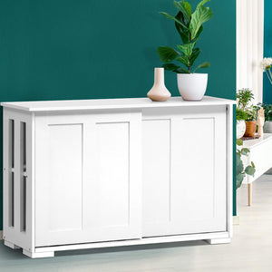 Ashles Rose Buffet Sideboard Cabinet White Doors Storage Shelf Cupboard Hallway Table White - Ashley Rose