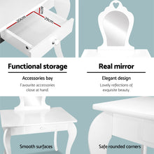 Load image into Gallery viewer, Ashley Rose Kids Vanity Dressing Table Stool Set Mirror Drawer Children Makeup White - Ashley Rose