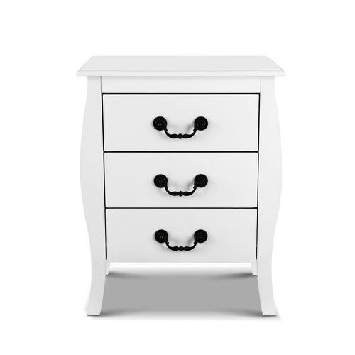 Ashley Rose Bedside Tables 3 drawers Storage Nightstand Side Chest Cabinet Lamp Unit - Ashley Rose