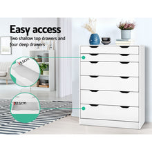 Load image into Gallery viewer, Ashley Rose 6 Chest of Drawers Tallboy Cabinet Storage Dresser Table Bedroom Storage - Ashley Rose