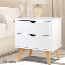 Load image into Gallery viewer, Ashley Rose 2 Drawer Wooden Bedside Tables - White - Ashley Rose
