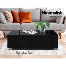 Load image into Gallery viewer, Ashley Rose Modern Coffee Table 4 Storage Drawers High Gloss Living Room Furniture Black - Ashley Rose
