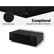Load image into Gallery viewer, Ashley Rose Modern Coffee Table 4 Storage Drawers High Gloss Living Room Furniture Black - Ashley Rose