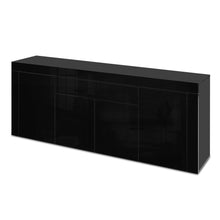 Load image into Gallery viewer, Ashles Rose Sideboard Buffet High Gloss Storage Cabinet 4 Doors Cupboard Hall Black - Ashley Rose