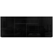 Load image into Gallery viewer, Ashles Rose Sideboard Buffet High Gloss Storage Cabinet 4 Doors Cupboard Hall Black - Ashley Rose