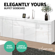 Load image into Gallery viewer, Ashles Rose Buffet Sideboard Cabinet High Gloss Storage 4 Doors Cupboard Hall White - Ashley Rose