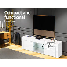 Load image into Gallery viewer, Ashley Rose 130cm High Gloss TV Stand Entertainment Unit Storage Cabinet Tempered Glass Shelf White - Ashley Rose