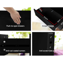 Load image into Gallery viewer, Ashley Rose Bedside Table 2 Drawers RGB LED Side Nightstand High Gloss Cabinet Black - Ashley Rose