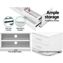 Load image into Gallery viewer, Ashley Rose 120cm TV Stand Entertainment Unit Storage Cabinet Drawers Shelf White - Ashley Rose