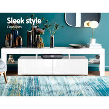 Load image into Gallery viewer, Ashley Rose 189cm RGB LED TV Stand Cabinet Entertainment Unit Gloss Furniture Drawers Tempered Glass Shelf White - Ashley Rose