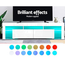 Load image into Gallery viewer, Ashley Rose 189cm RGB LED TV Stand Cabinet Entertainment Unit Gloss Furniture Drawers Tempered Glass Shelf White - Ashley Rose