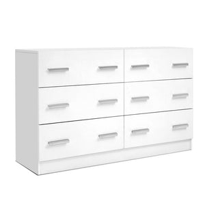 Ashley Rose 6 Chest of Drawers Cabinet Dresser Tallboy Lowboy Storage Bedroom White - Ashley Rose