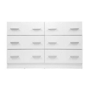Ashley Rose 6 Chest of Drawers Cabinet Dresser Tallboy Lowboy Storage Bedroom White - Ashley Rose