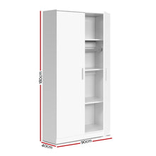 Load image into Gallery viewer, Ashley Rose Multi-purpose Cupboard 2 Door 180cm Wardrobe Closet Storage Cabinet Kitchen Organiser White - Ashley Rose