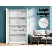 Load image into Gallery viewer, Ashley Rose Multi-purpose Cupboard 2 Door 180cm Wardrobe Closet Storage Cabinet Kitchen Organiser White - Ashley Rose