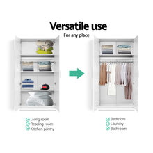 Load image into Gallery viewer, Ashley Rose Multi-purpose Cupboard 2 Door 180cm Wardrobe Closet Storage Cabinet Kitchen Organiser White - Ashley Rose