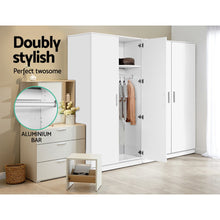 Load image into Gallery viewer, Ashley Rose Multi-purpose Cupboard 2 Door 180cm Wardrobe Closet Storage Cabinet Kitchen Organiser White - Ashley Rose