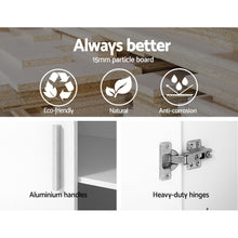 Load image into Gallery viewer, Ashley Rose Multi-purpose Cupboard 2 Door 180cm Wardrobe Closet Storage Cabinet Kitchen Organiser White - Ashley Rose