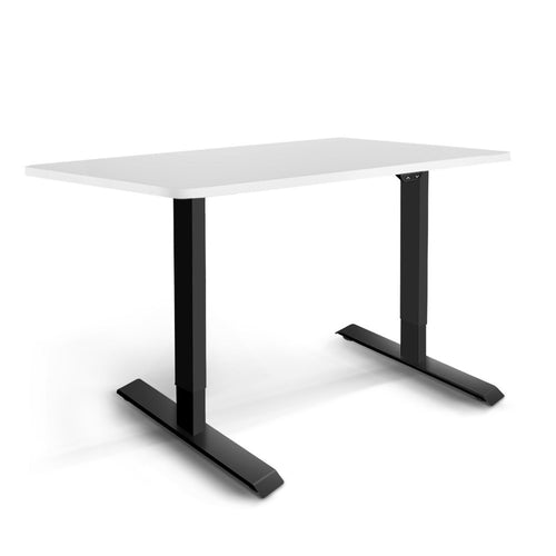 Electric Motorised Height Adjustable Standing Desk - Black Frame with 100cm White Top - Ashley Rose