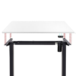 Electric Motorised Height Adjustable Standing Desk - Black Frame with 140cm White Top - Ashley Rose