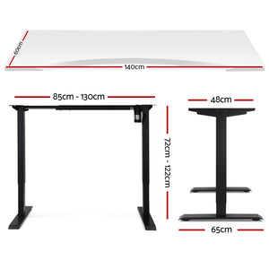 Ashley Rose Roskos I Electric Motorised Height Adjustable Standing Desk 140cm Sit Stand Curved Table - Ashley Rose