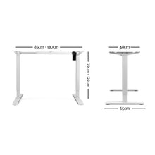 Load image into Gallery viewer, Electric Motorised Height Adjustable Standing Desk - White Frame with 140cm Black Top - Ashley Rose