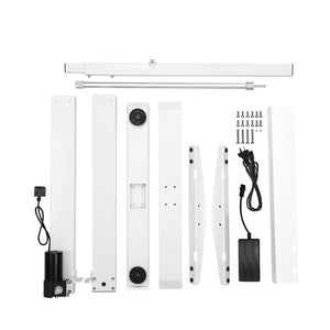 Electric Motorised Height Adjustable Standing Desk - White Frame with 140cm Black Top - Ashley Rose