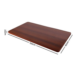 Electric Motorised Height Adjustable Standing Desk - White Frame with 100cm Walnut Top - Ashley Rose