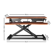 Load image into Gallery viewer, Ashley Rose Height Adjustable Standing Desk Office Sit Stand Riser Walnut - Ashley Rose