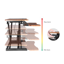 Load image into Gallery viewer, Ashley Rose Height Adjustable Standing Desk Office Sit Stand Riser Walnut - Ashley Rose