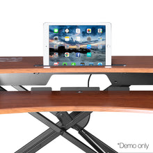 Load image into Gallery viewer, Ashley Rose Height Adjustable Standing Desk Office Sit Stand Riser Walnut - Ashley Rose