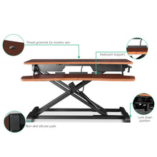 Load image into Gallery viewer, Ashley Rose Height Adjustable Standing Desk Office Sit Stand Riser Walnut - Ashley Rose