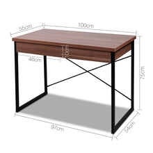 Load image into Gallery viewer, Ashley Rose Metal Desk with Drawer - Walnut - Ashley Rose