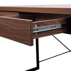 Ashley Rose Metal Desk with Drawer - Walnut - Ashley Rose
