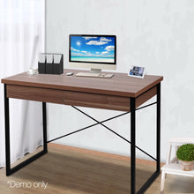 Load image into Gallery viewer, Ashley Rose Metal Desk with Drawer - Walnut - Ashley Rose