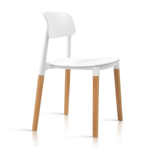 Ashley Rose 4x Belloch Replica Dining Chairs Kichen Cafe Stackle Beech Wood Legs White - Ashley Rose